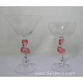 custom flamingo stem glass cocktail martini glasses